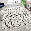 Flash Furniture Beth Geometric Bohemian Low Pile Rug - 8' X 10' - Ivory/Black