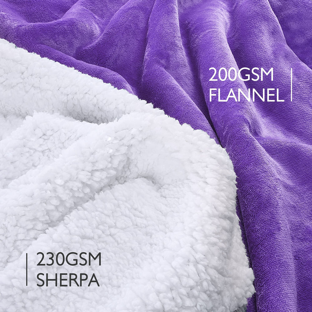 Catalonia Purple Blanket Hoodie Sweatshirt, Extra Long Oversized Comfortable Sherpa Lounging Pullover For Adults, Gift For Her