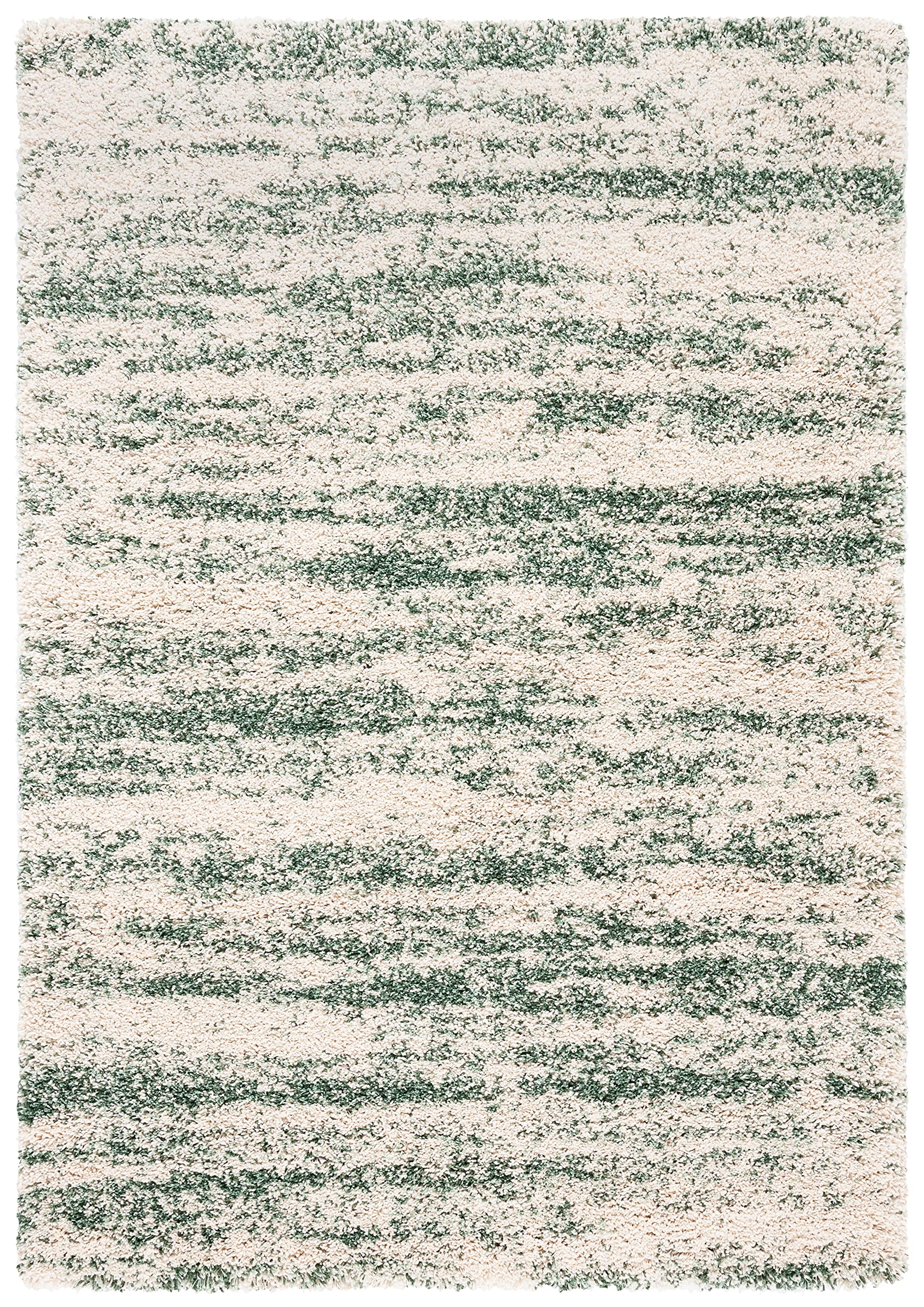 SAFAVIEH Hudson Shag Collection Accent Rug - 2 x 3, Ivory & Green, Modern Design, Non-Shedding & Easy Care, 2-inch Thick Ideal