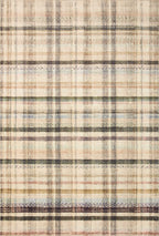 Loloi Chris Loves Julia X Humphrey Collection, Ivory & Multi 3'-6'' X 5'-6'' Area Rug - Plaid Accent Rugs For Living Room, Bedro
