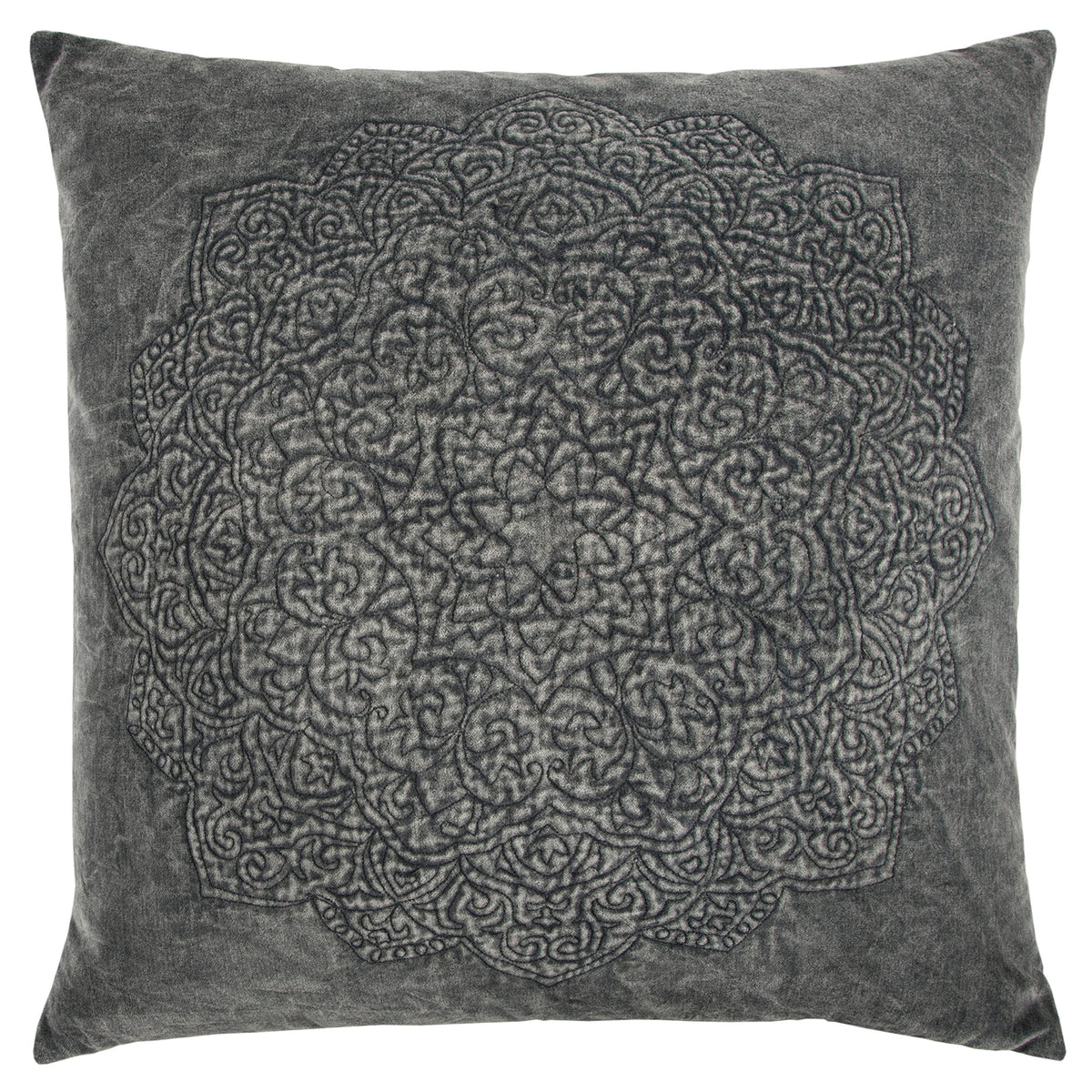 Rizzy Home T13152 Decorative Pillow, 22&quot; x 22&quot;, Gray