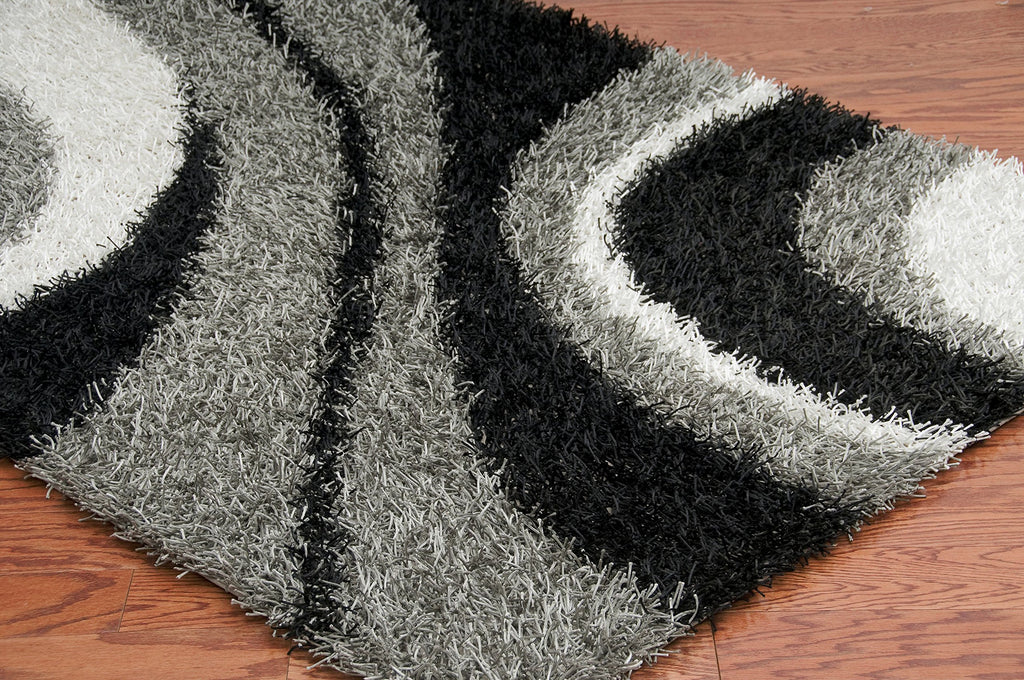 Rizzy Home | Km2323 | Kempton Collection | Polyester Area Rug | 9' X 12' | Multi/Grey/Black/White Stripe