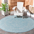 Safavieh Courtyard Collection 5'3' Round Aqua/Grey Cy8680 Indoor/ Outside Waterproof Easy Cleansingpatio Backyard Mudroom Area