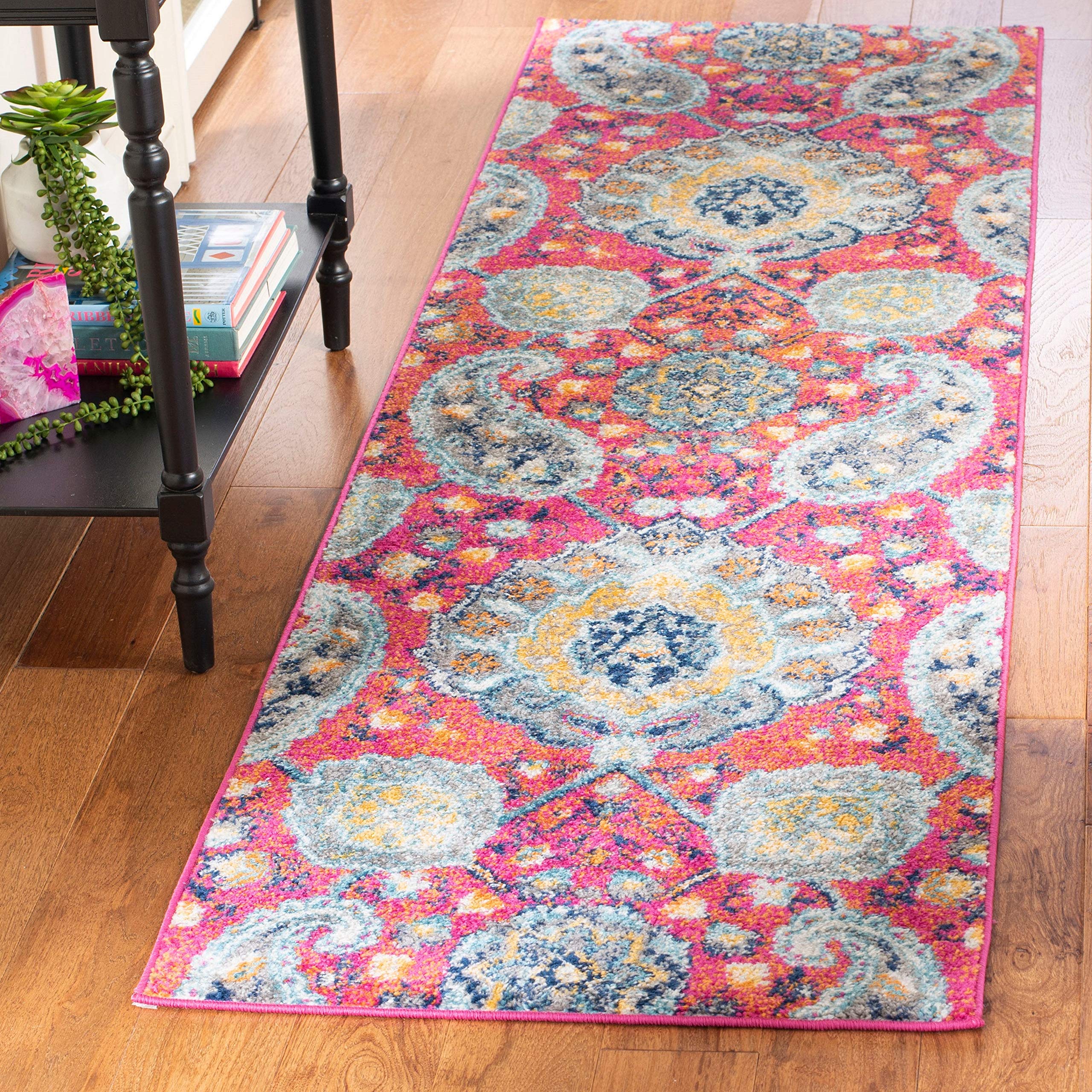 Safavieh Madison Collection 11' Round Cream / Silver Mad600D Boho Chic Glam Paisley Non-Shedding Dining Room Entryway Foyer Livi