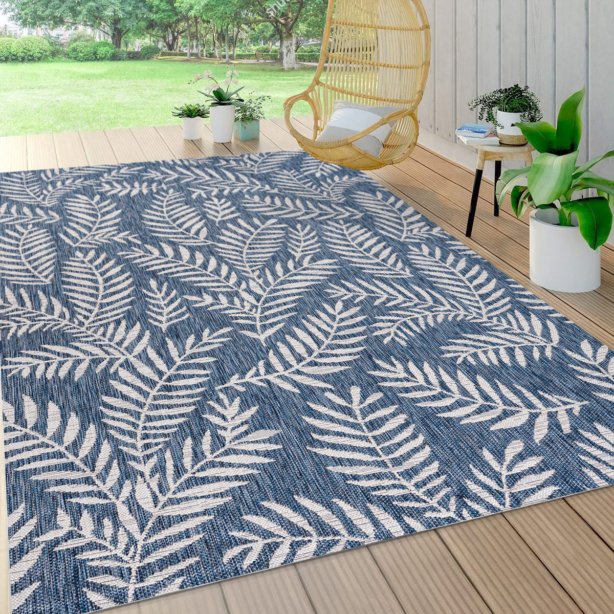 Jonathan Y Smb119B-9 Nevis Palm Frond Indoor Outdoor Area-Rug Coastal Floral Easy-Cleaning Bedroom Kitchen Backyard Patio Non Sh