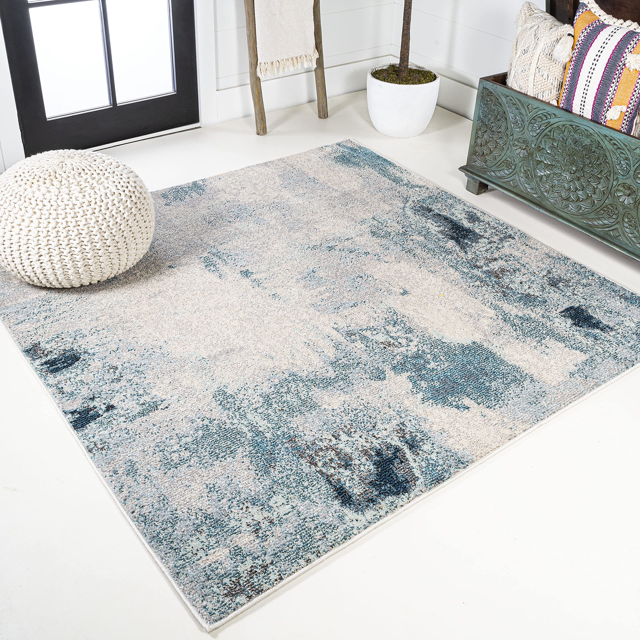 JONATHAN Y CTP104A-4SQ Contemporary POP Modern Abstract Vintage 4 Square Area -Rug, Transitional, Bohemian, Vintage, Non-Sheddi