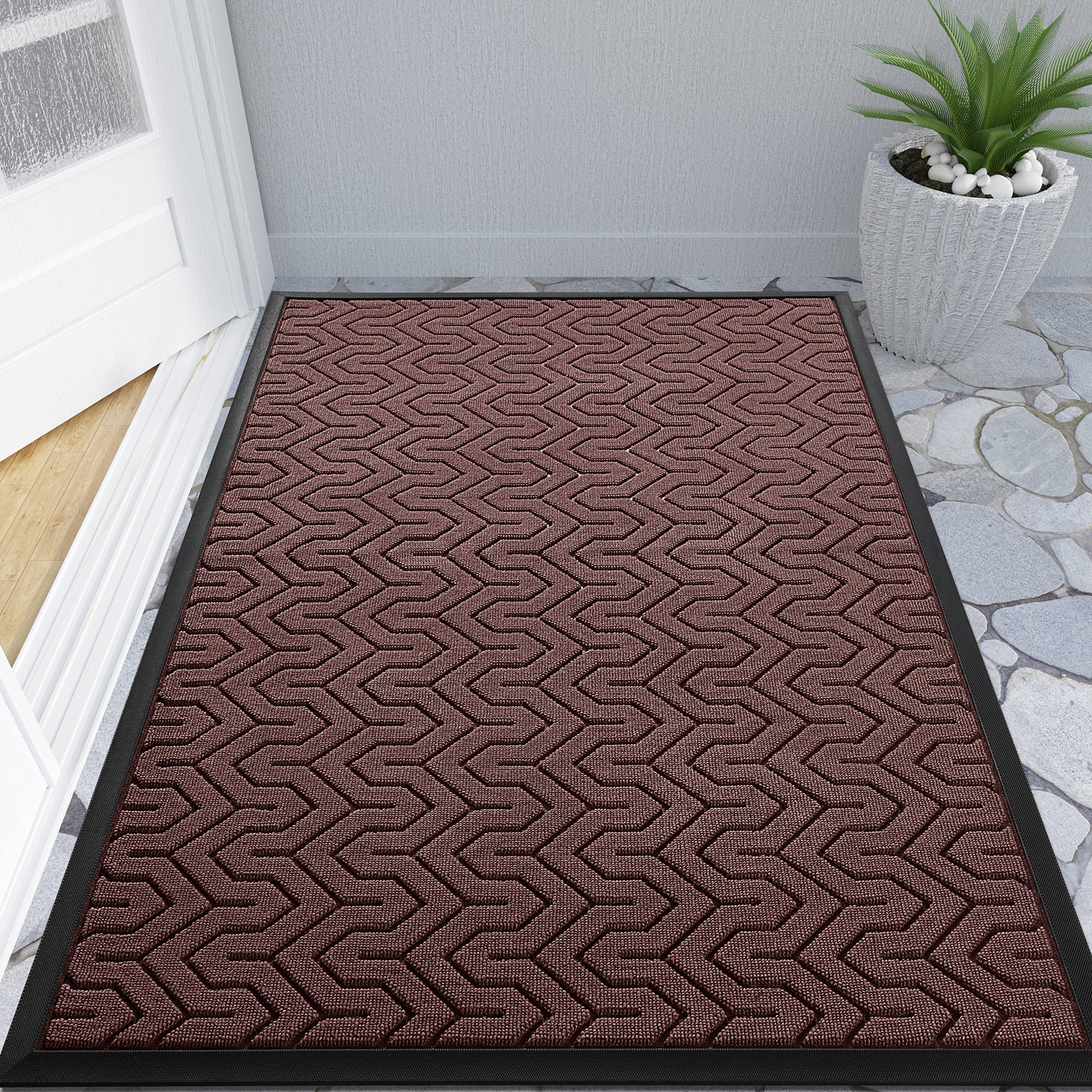 Yimobra Front Door Mat, All-Season Heavy Duty Durable Door Mat For Home Entrance, Garage And Garden Entryway Floor Mat, Non Slip
