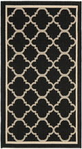 Safavieh Courtyard Collection 2' X 3'7' Black/Beige Cy6918 Trellis Indoor/ Outdoor Waterproof Easy Cleaning Patio Backyard Accent Rug