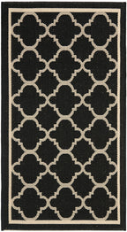 Safavieh Courtyard Collection 2' X 3'7' Black/Beige Cy6918 Trellis Indoor/ Outdoor Waterproof Easy Cleaning Patio Backyard Accent Rug