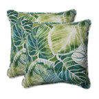 Pillow Perfect Tropic Floral Indoor/Outdoor Accent Throw Pillow Plush Fill, Weather, And Fade Resistant, Large - 18.5' X 18.5'