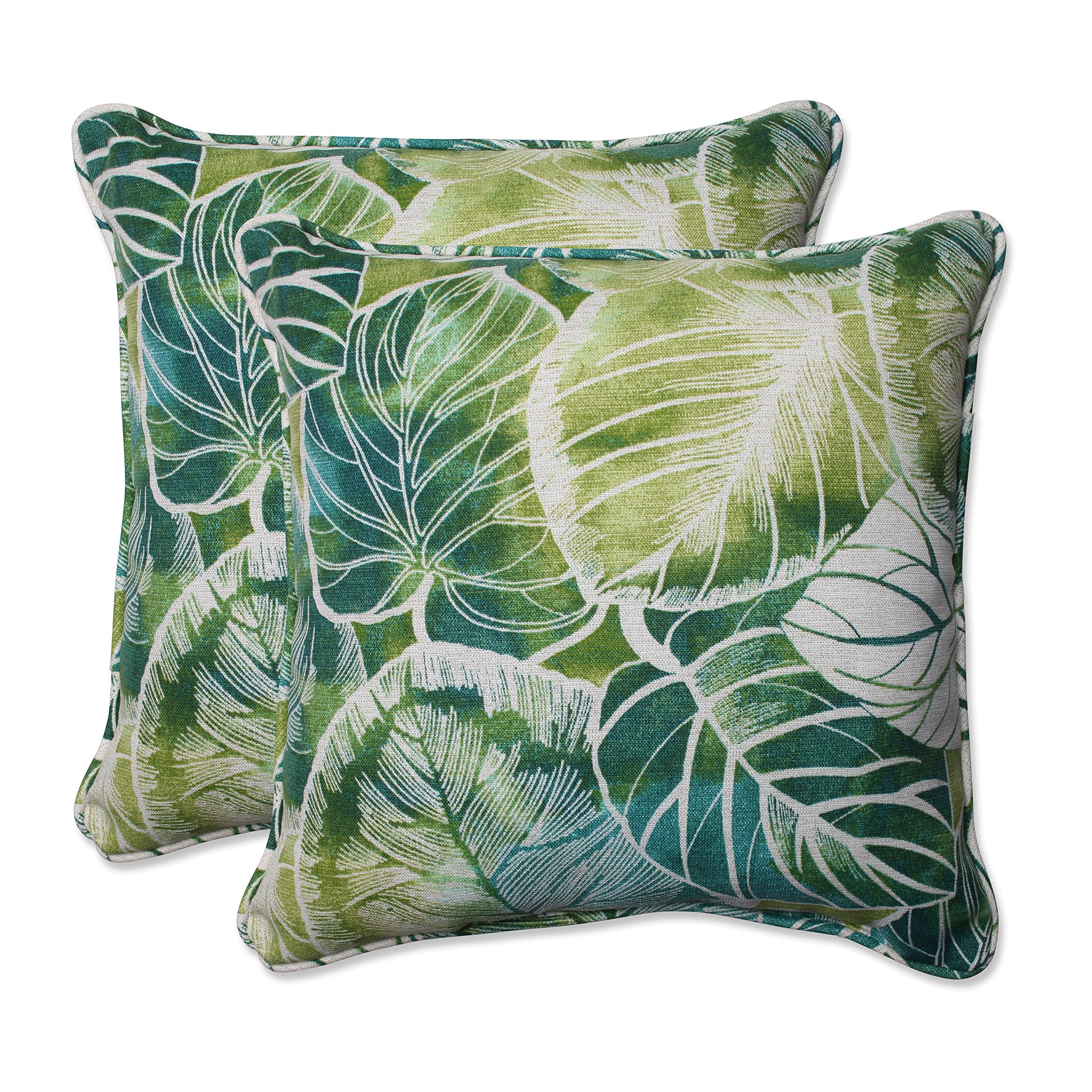 Pillow Perfect Tropic Floral Indoor/Outdoor Accent Throw Pillow Plush Fill, Weather, And Fade Resistant, Large - 18.5' X 18.5'