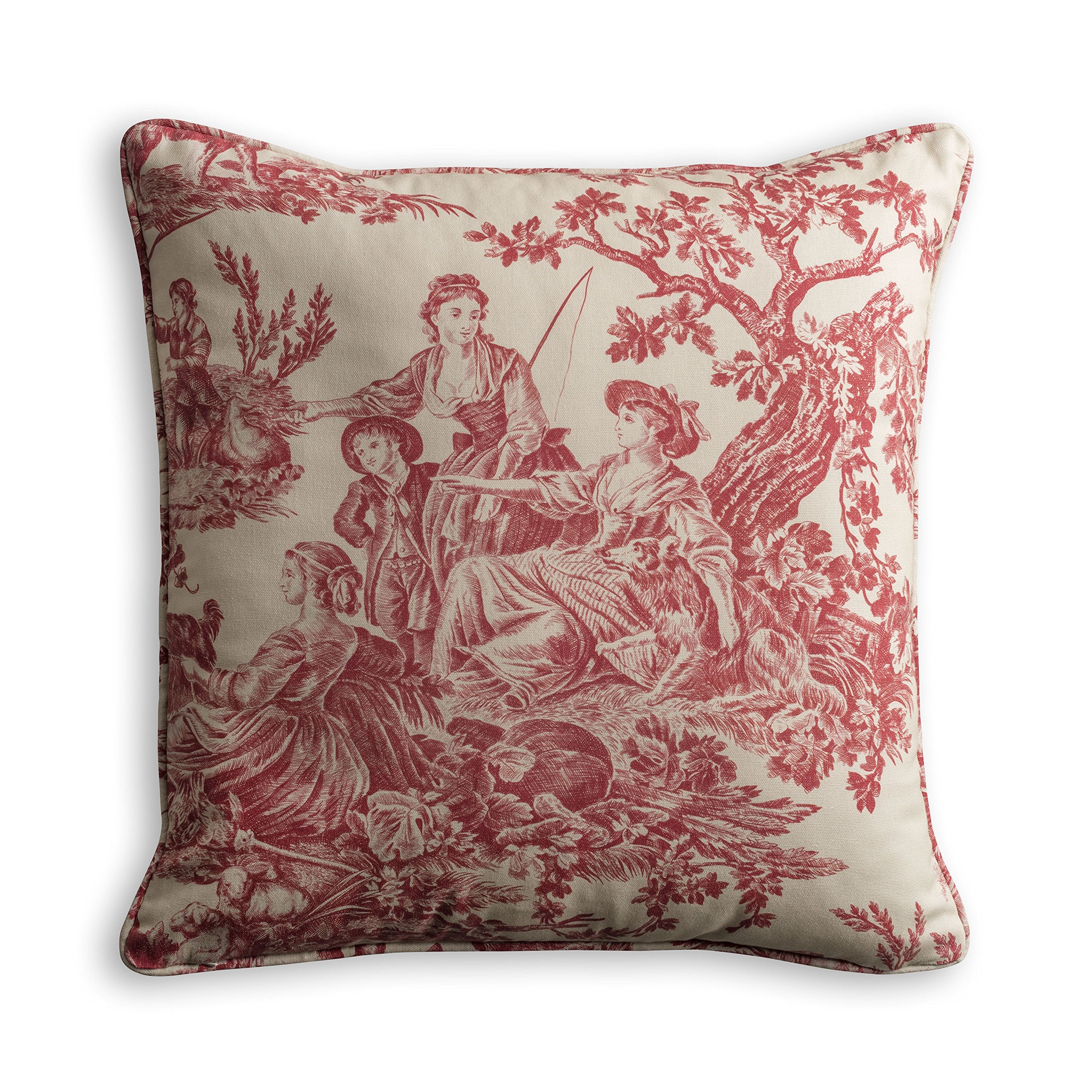 Maison D' Hermine Decorative Cushion Cover 100% Cotton 20'X20' Toile Washable Pillow Cover With Invisible Zipper For Home D  C