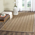 Safavieh Natural Fiber Collection Accent Rug - 3 x 5, Natural & Grey, Border Herringbone Seagrass Design, Easy Care, Ideal for