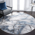 SAFAVIEH Craft Collection 67 Round Grey/Blue CFT877L Modern Abstract Non-Shedding Dining Room Entryway Foyer Living Room Bedroo
