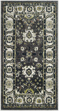 SAFAVIEH Vintage Hamadan Collection Accent Rug - 27 x 5, Dark Grey & Ivory, Traditional Design, Non-Shedding & Easy Care, Idea