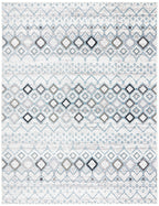 Safavieh Amsterdam Collection X-Large Area Rug - 12' X 18', Ivory & Grey, Moroccan Boho Design, Non-Shedding & Easy Care, Ideal