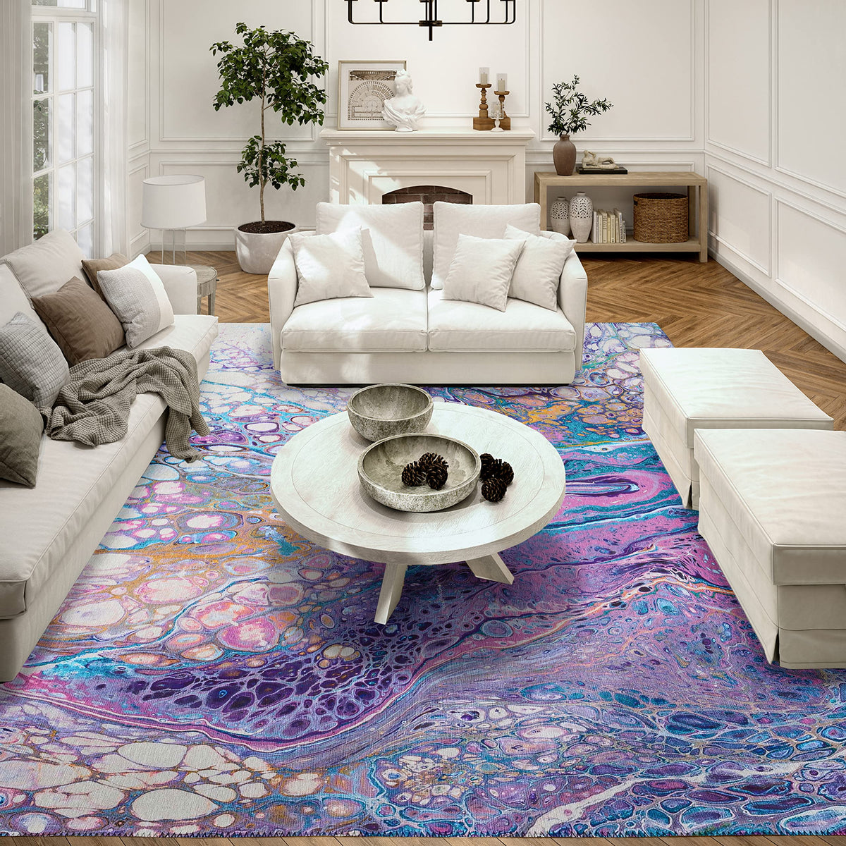 Addison Rugs Karina Akc49 Periwinkle 8' X 10' Indoor Outdoor Area Rug, Easy Clean, Machine Washable, Non Shedding, Bedroom, Entry, Living Room, Dining Room, Kitchen, Patio Rug