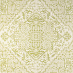 Jonathan Y Smb105E-5Sq Estrella Bohemian Medallion Textured Weave Indoor Outdoor Area Rug, Coastal,Traditional,Transitional Easy Clean,Bedroom,Kitchen,Backyard,Patio, Non-Shed, Cream/Green, 5' Square