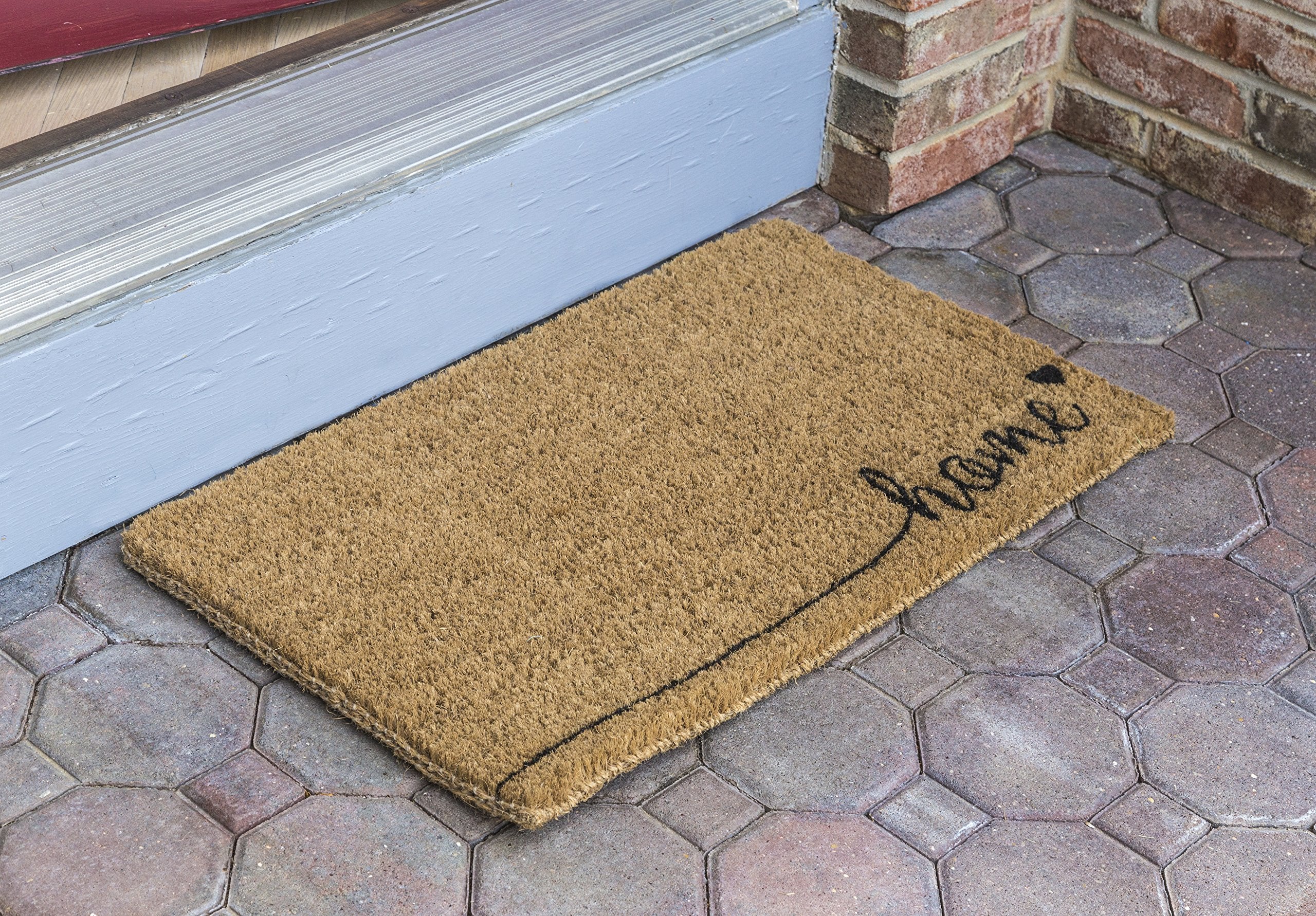 Entryways Home , Hand-Stenciled, All-Natural Coconut Fiber Coir Doormat 18' X 30' X .75'