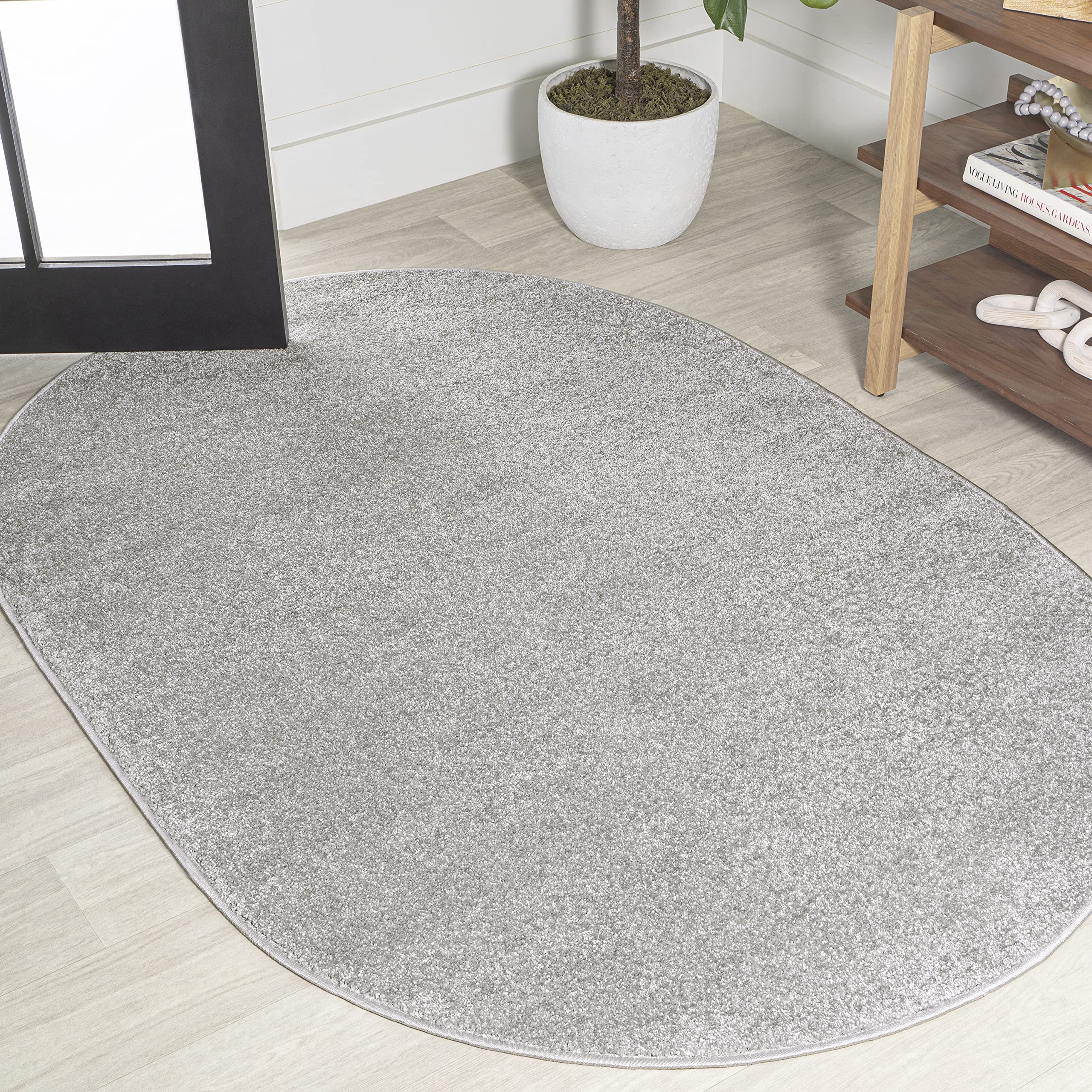 JONATHAN Y SEU100K-6OV Haze Solid Low-Pile Indoor Area Rug, Coastal, Bohemian, Minimalist, Classic, Casual for Bedroom,Kitchen,L