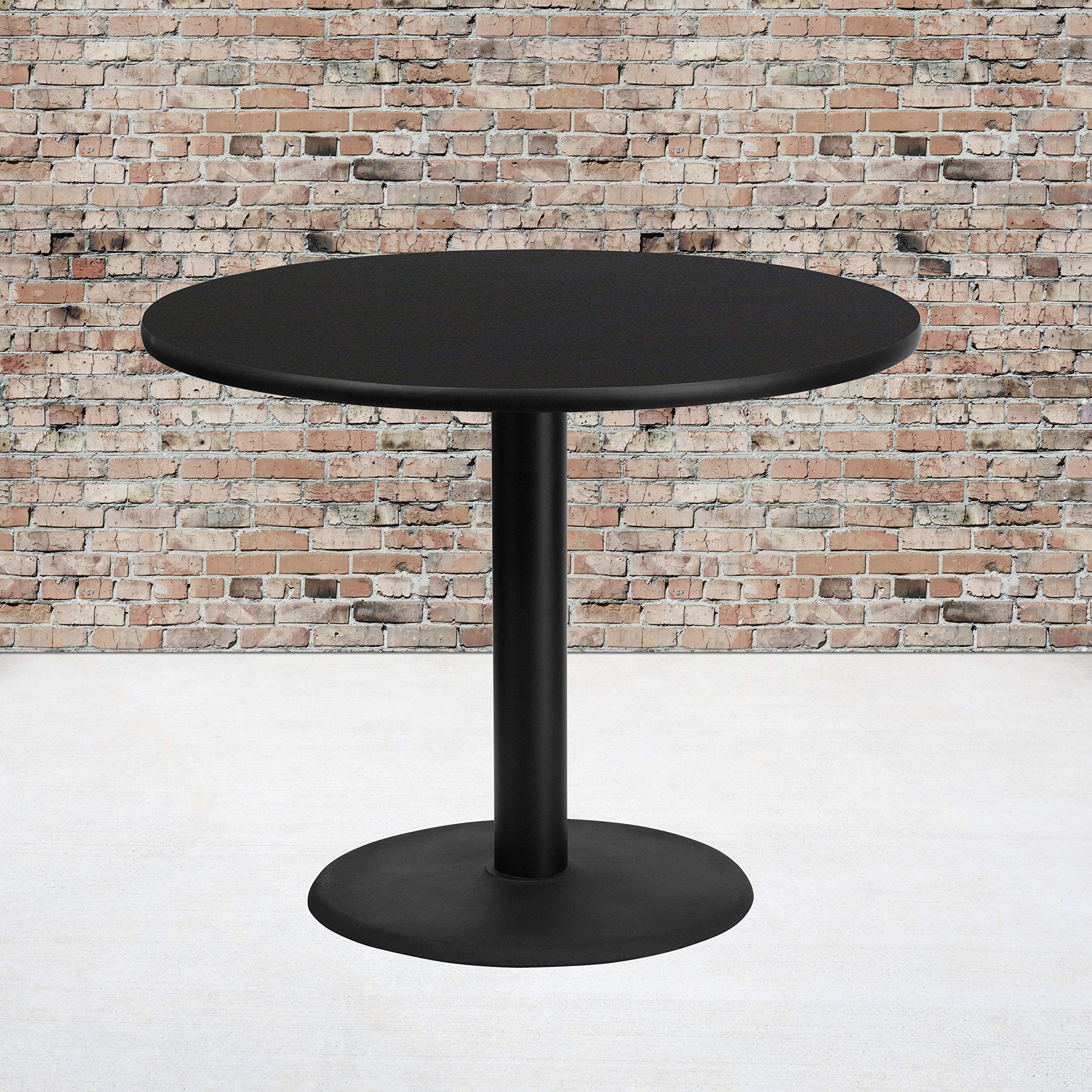 Flash Furniture Stiles 36'' Round Black Laminate Table Top With 24'' Round Table Height Base