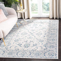 SAFAVIEH Brentwood Collection 6 x 9 Light Grey/Blue BNT854G Oriental Floral Scroll Non-Shedding Living Room Bedroom Dining Hom