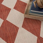 Nourison Positano Indoor/Outdoor Terracotta 4' X 6' Area Rug, Easy Cleaning, Non Shedding, Bed Room, Living Room, Dining Room, Backyard, Deck, Patio (4X6)