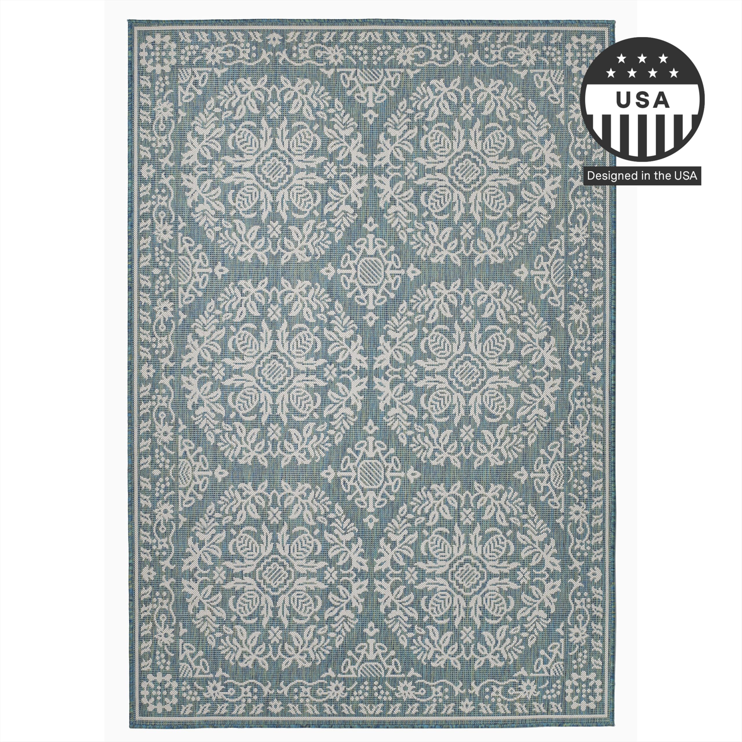 Fh Home Flat Woven Outdoor Rug - Waterproof, Easy To Clean, Stain Resistant - Premium Polypropylene Yarn Farmhouse - Patio,Deck,
