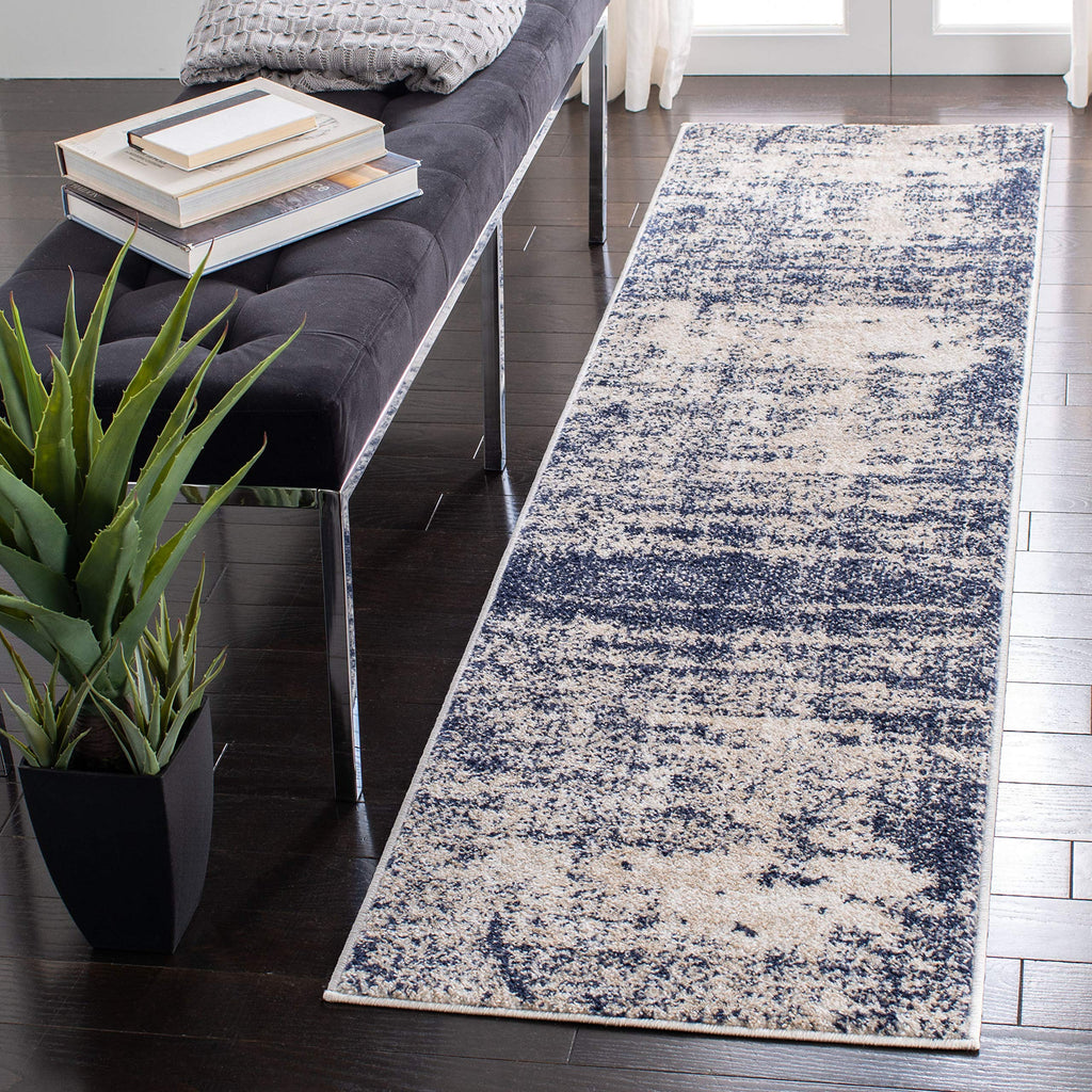 SAFAVIEH Adirondack Collection Runner Rug - 2'1'' x 8', Gold & Navy, Modern Abstract Design, Non-Shedding & Easy Care, Ideal for