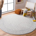 SAFAVIEH Tulum Collection 5 Round Light Grey/Ivory TUL264G Moroccan Boho Distressed Non-Shedding Area Rug