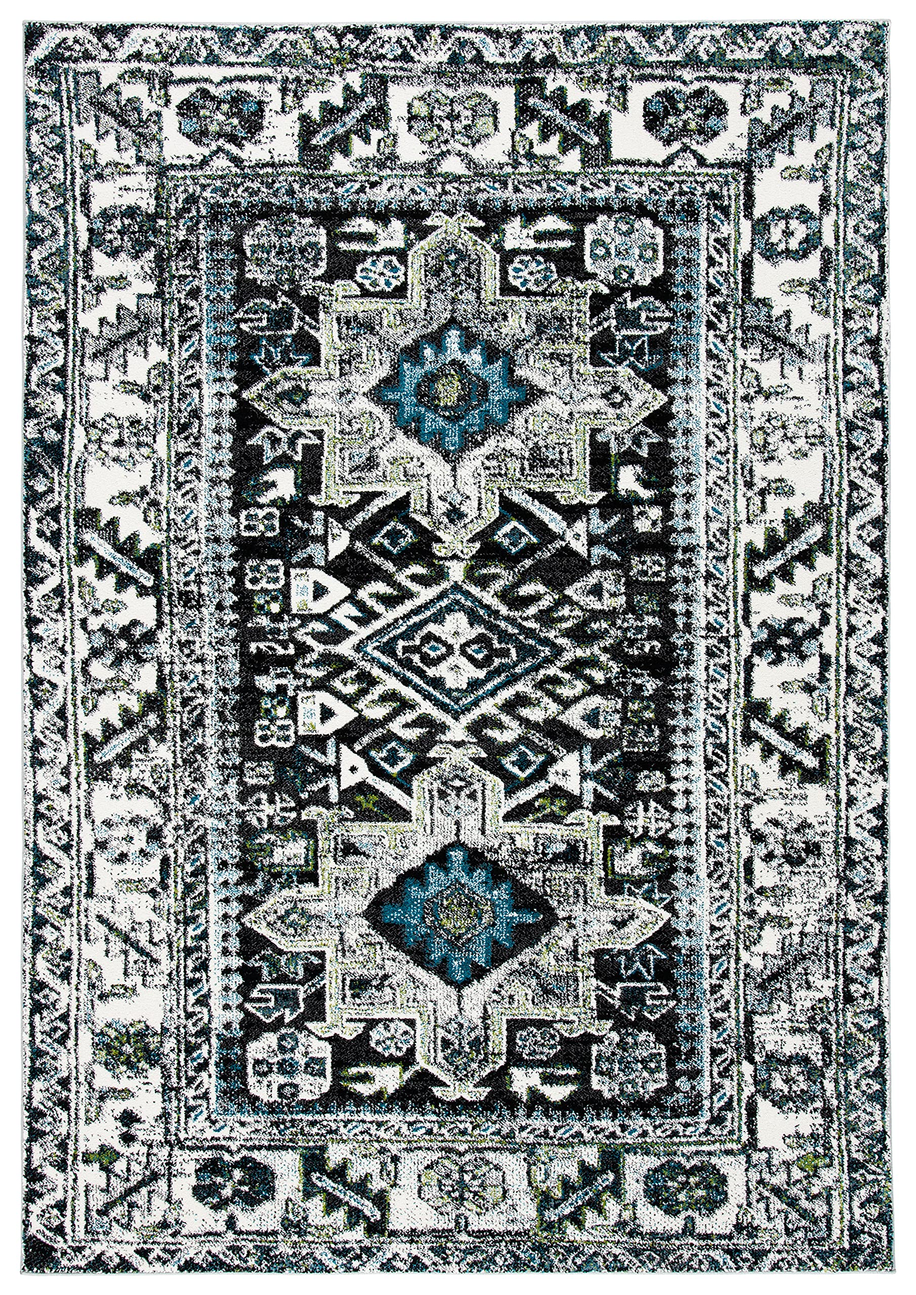 SAFAVIEH Vintage Hamadan Collection Accent Rug - 23 x 4, Dark Grey & Ivory, Oriental Design, Non-Shedding & Easy Care, Ideal f