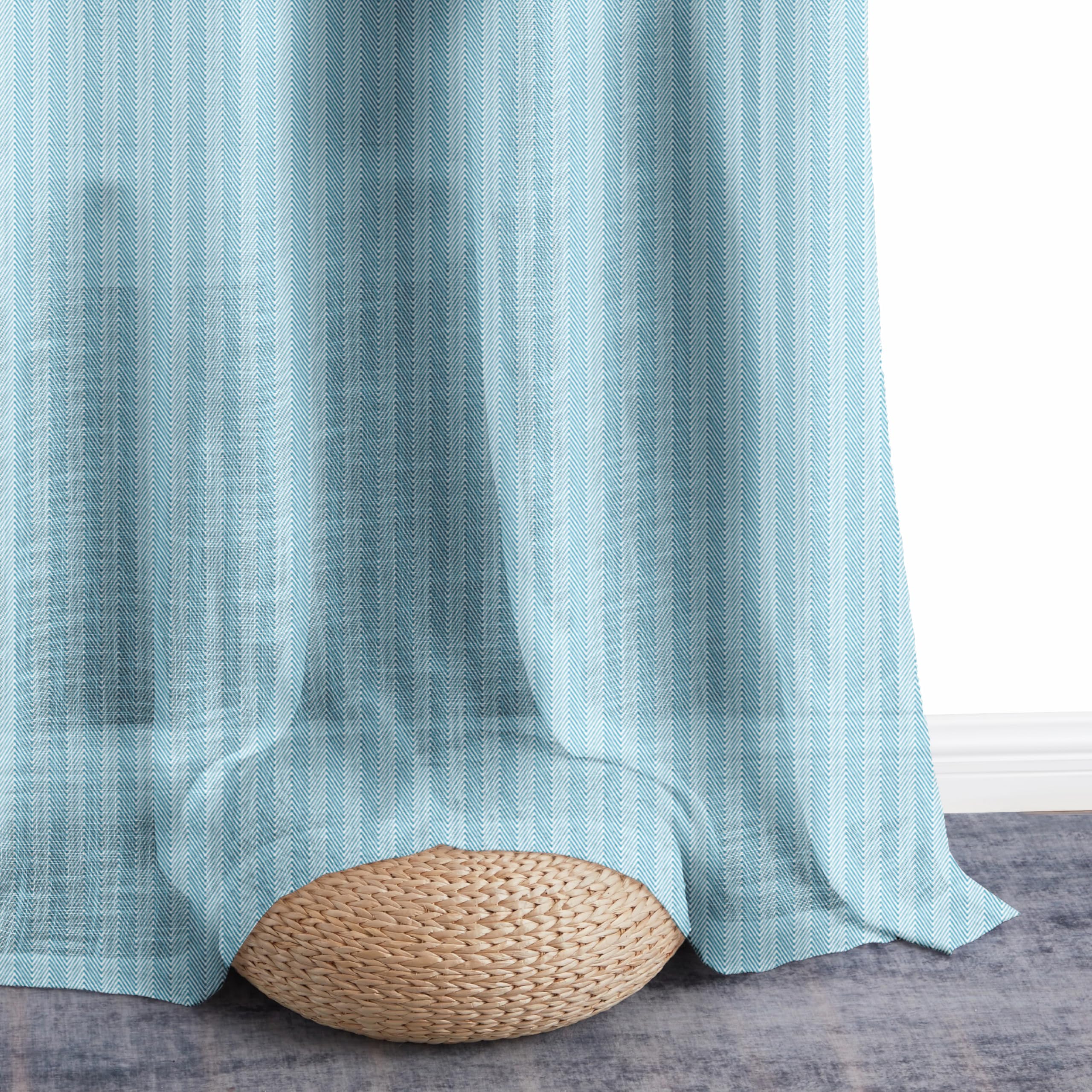 Story@Home Window Curtains 5 Feet Long Set Of 1 | Herringbone Printed | Semi Transparent Curtain | Net Curtains | Sheer Curtain 