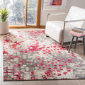 SAFAVIEH Madison Collection Area Rug - 53 x 76, Grey & Red, Boho Abstract Distressed Design, Non-Shedding & Easy Care, Ideal f