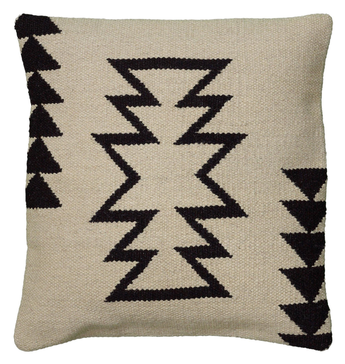 Pillow Cover With Hidden Zipper In Ivory And Black [Set of 2]