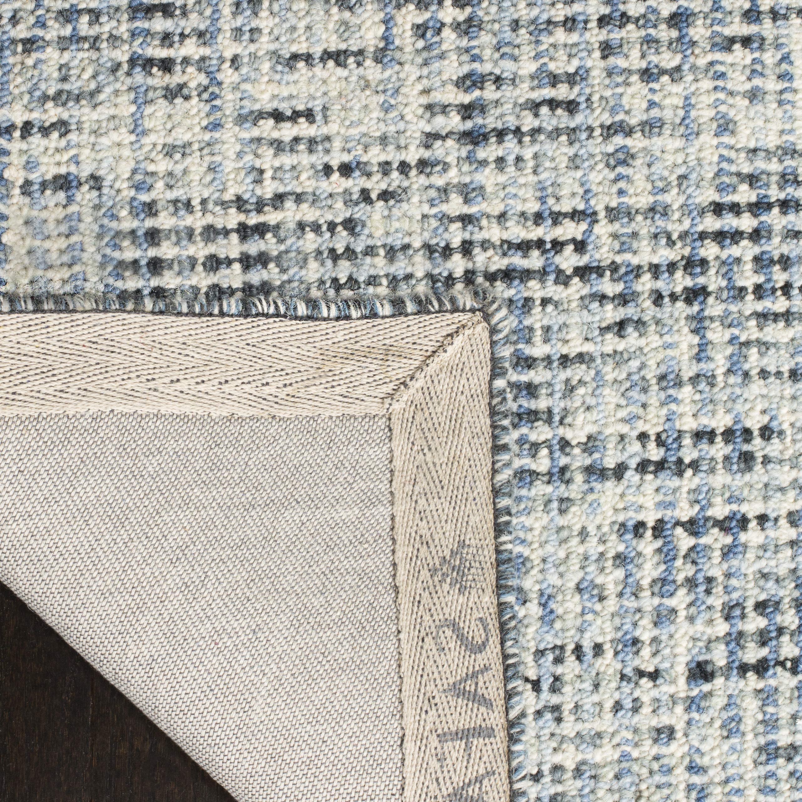 Safavieh Abstract Collection Runner Rug - 2'3'' X 14', Blue & Charcoal, Handmade Wool, Ideal For High Traffic Areas In Living Ro