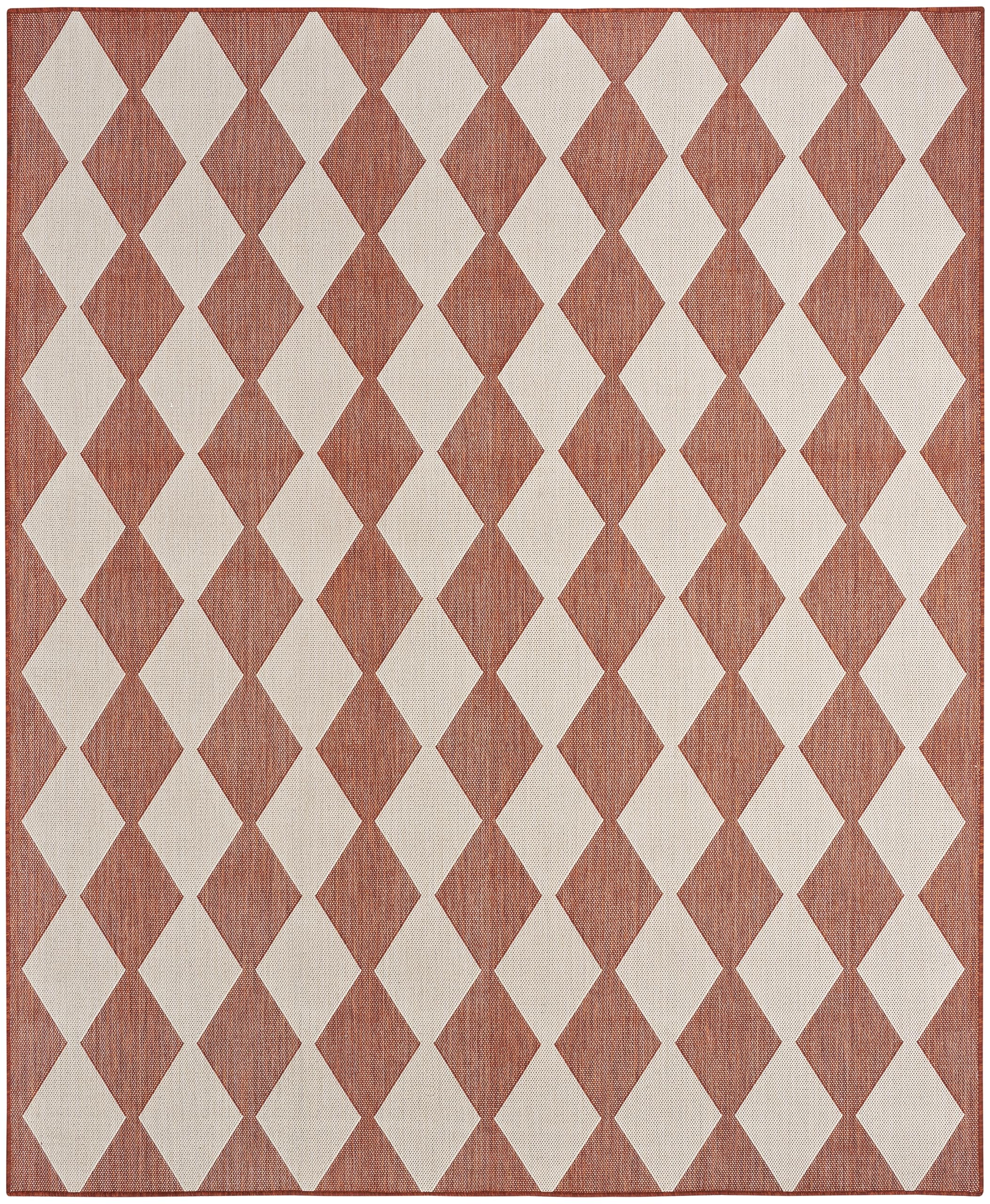 Nourison Positano Indoor/Outdoor Terracotta 6' X 9' Area Rug, Easy Cleaning, Non Shedding, Bed Room, Living Room, Dining Room, Backyard, Deck, Patio (6X9)
