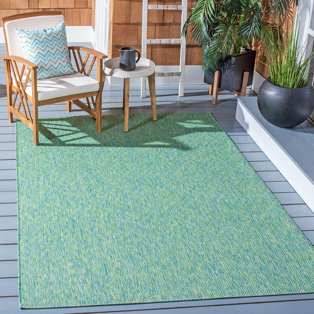 Safavieh Courtyard Collection 2'7' X 5' Green/Blue Cy8521 Indoor/ Outside Waterproof Easy Cleansingpatio Backyard Mudroom Area Mat
