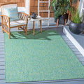 Safavieh Courtyard Collection Area Rug - 4' Square, Green & Blue, Non-Shedding & Easy Care, Indoor/Outdoor & Washable-Ideal For Patio, Backyard, Mudroom (Cy8521-55722)