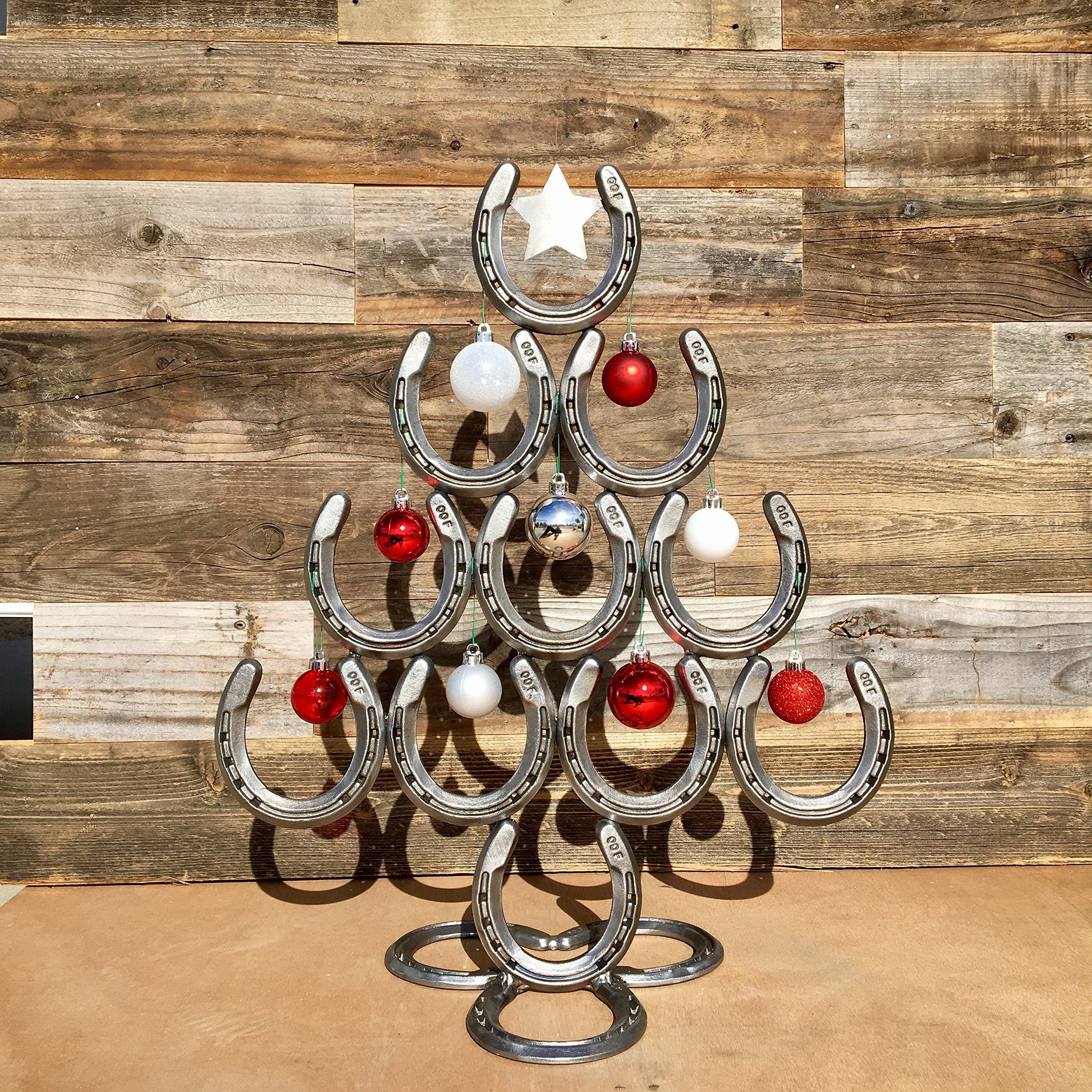 Rustic Stainless Steel Christmas Table Decorations Made of Real Horseshoes - Hang Ornaments and Great for Festive Holidays - Upw