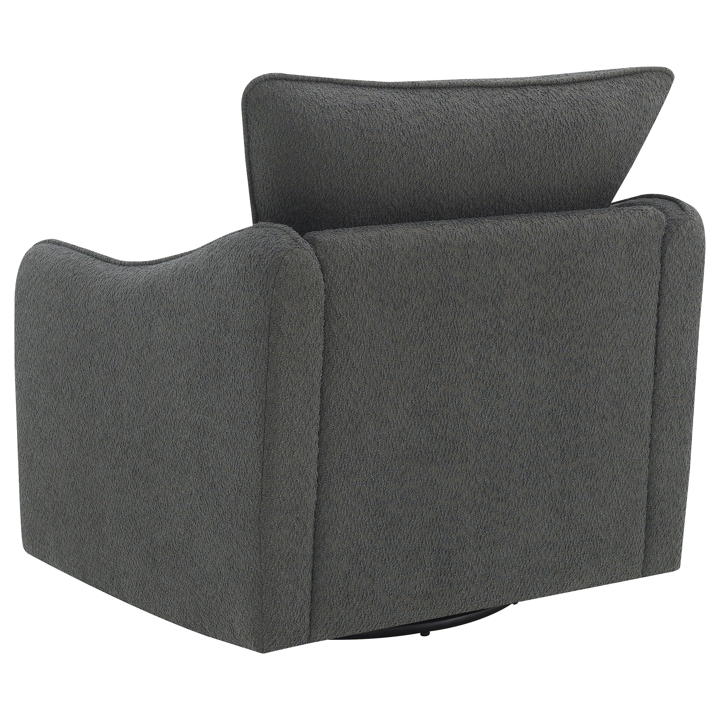 Coaster Home Furnishings Madia Boucle Upholstered Swivel Glider Chair Charcoal Grey