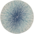 SAFAVIEH Evoke Collection Area Rug - 3 Round, Royal & Ivory, Abstract Burst Design, Non-Shedding & Easy Care, Ideal for High Tr