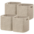 UBBCARE Set of 4 Storage Basket-13 X 13 X 13 in, Cotton Rope Baskets for Shelves, Toys, Book, Cube Storage Bins with Handles, Wo