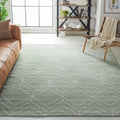 SAFAVIEH Adirondack Collection Area Rug - 9 x 12, Sage & Ivory, Modern Geometric Design, Non-Shedding & Easy Care, Ideal for H