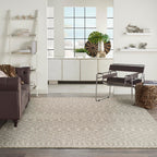 Nourison Positano Indoor/Outdoor Light Grey 8' X 10' Area Rug, Easy Cleaning, Non Shedding, Bed Room, Living Room, Dining Room, Backyard, Deck, Patio (8X10)