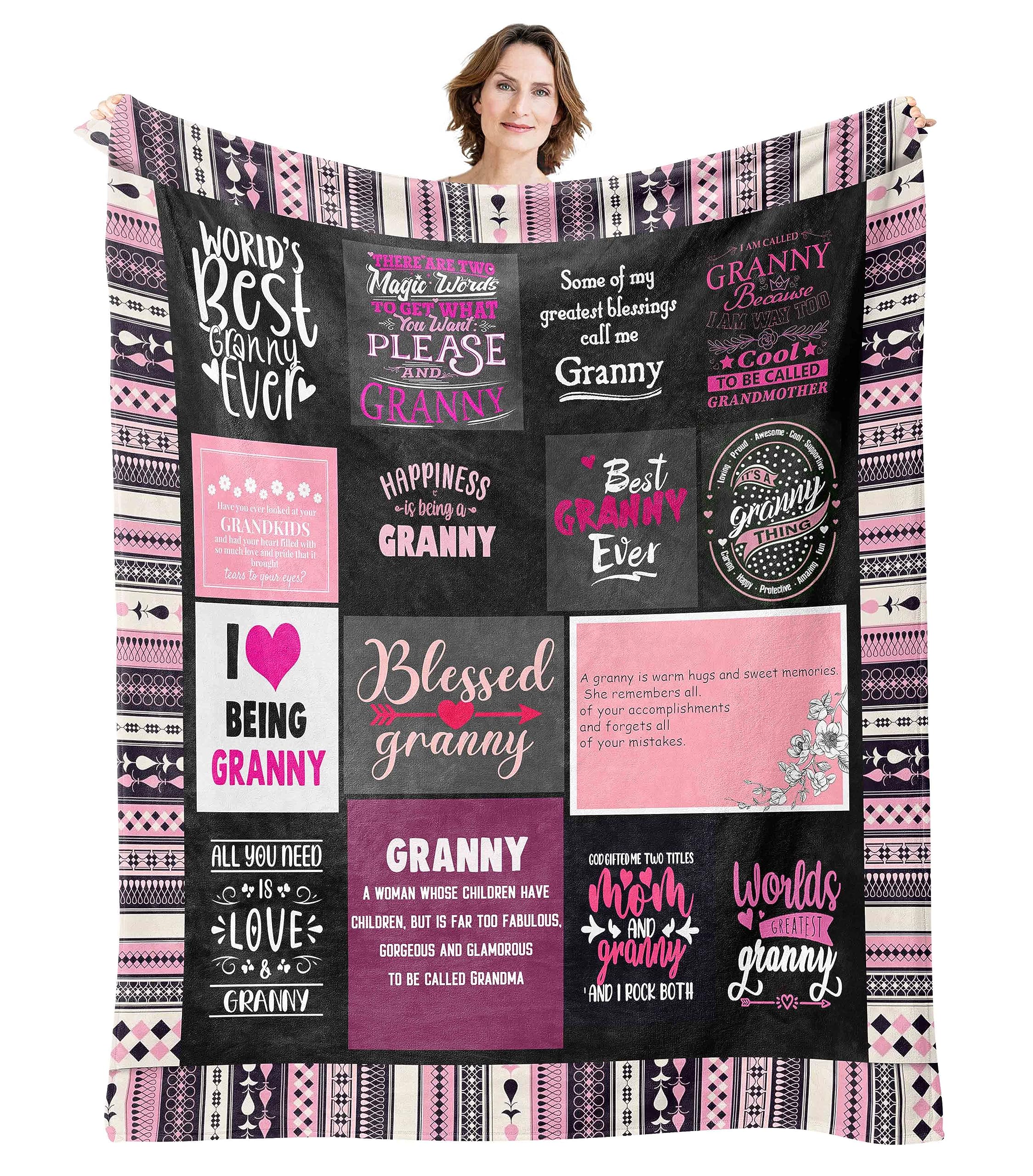 Best Granny Blanket Gifts For Grandma From Grandchildren Granny Gifts From Grandaughter Grandson Best Granny Ever Throw Blanket
