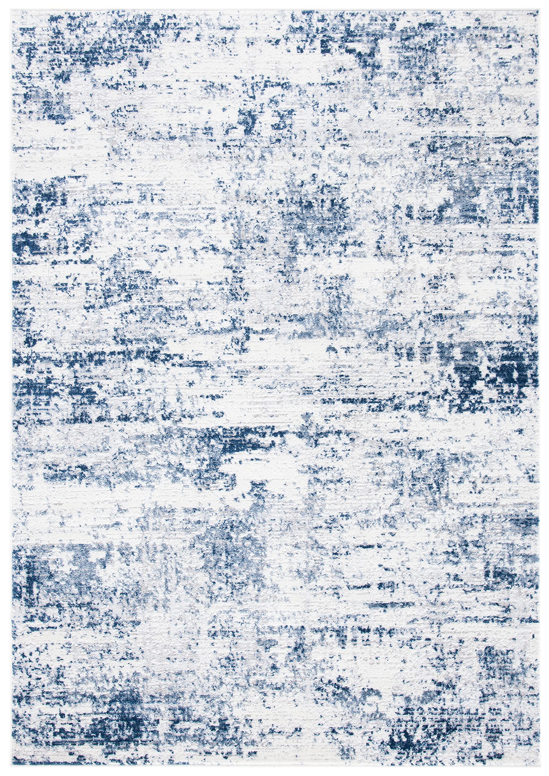 Safavieh Amelia Collection Area Rug - 6' X 9', Ivory & Navy, Modern Abstract Design, Non-Shedding & Easy Care, Ideal For High Tr
