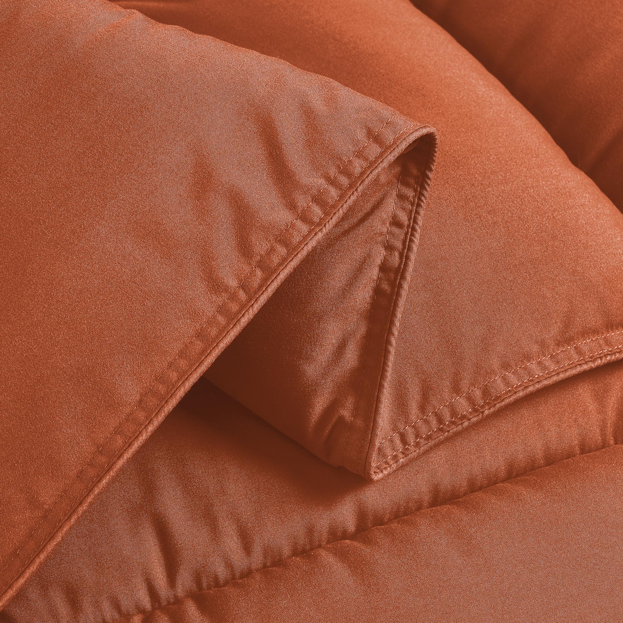 Chezmoi Collection Rust Orange Down Alternative Comforter Oversized Queen - 3-Piece Lightweight Comforter Set - All Seasons Micr