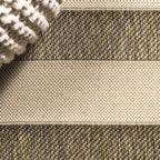 Jonathan Y Smb112A-210 Aveiro Wide Stripe Indoor/Outdoor 2 Ft. X 10 Ft. Runner Rug, Bohemian, Coastal, Mediterranean, Transitional, Glam, Living Room, Dining Room, Bedroom, Hallway, Foyer, Beige/Brown