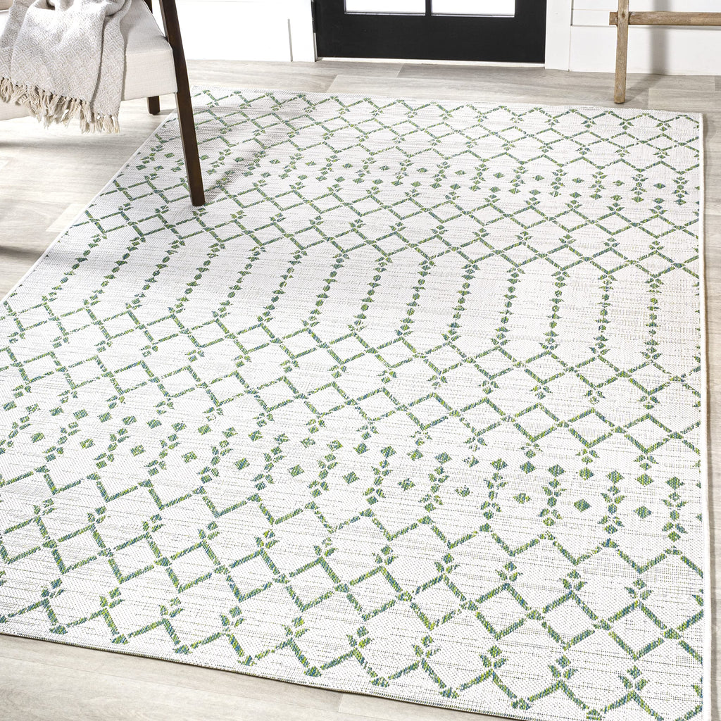 Jonathan Y Smb108R-4 Ourika Moroccan Geometric Textured Weave Indoor Outdoor Area-Rug, Bohemian Rustic Scandinavian Easy-Cleanin