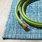 Safavieh Courtyard Collection 5'3' X 7'7' Aqua/Navy Cy8680 Indoor/ Outdoor -Waterproof Easy -Cleaning Patio Backyard Mudroom Area -Rug
